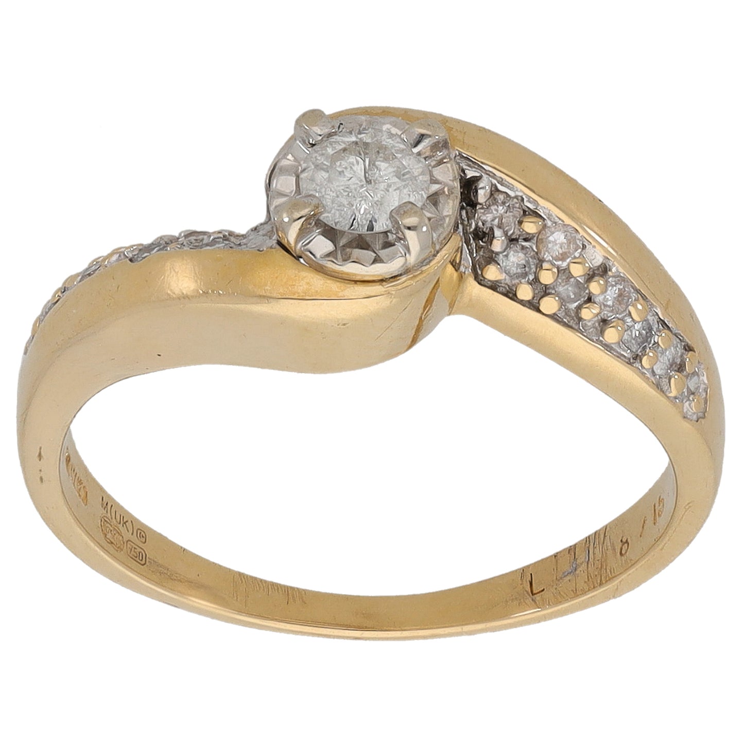 18ct Gold 0.33ct Diamond Dress/Cocktail Ring Size K