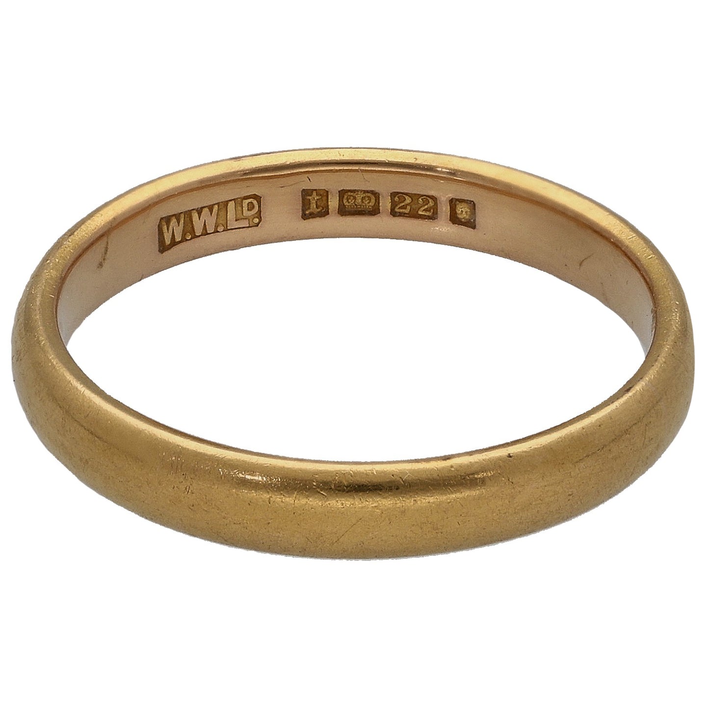 22ct Gold Plain Wedding Ring Size L