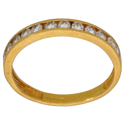 22ct Gold Cubic Zirconia Half Eternity Ring Size L