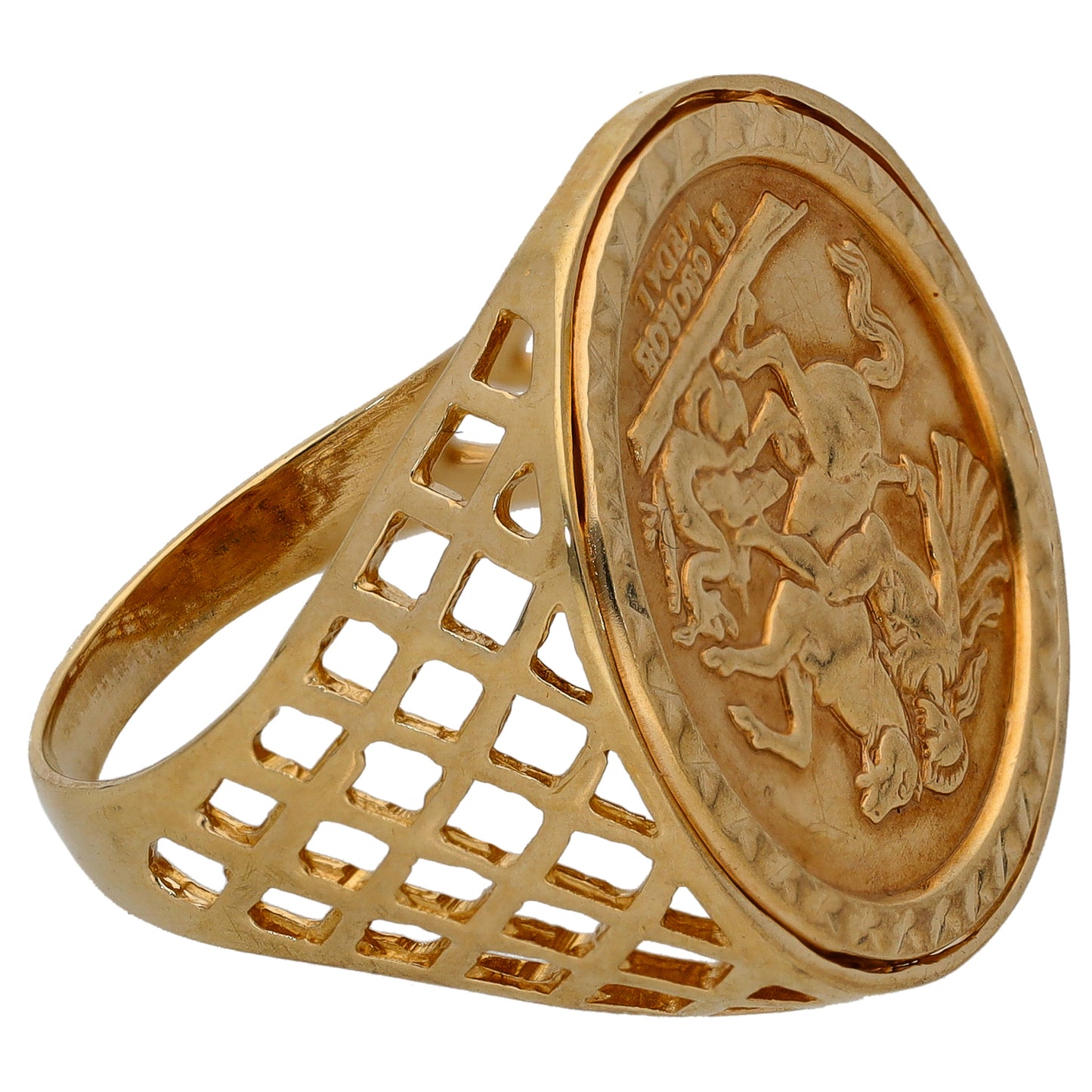 9ct Gold St George Ring Size Q