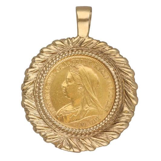 9ct Gold Half Sovereign Coin Pendant