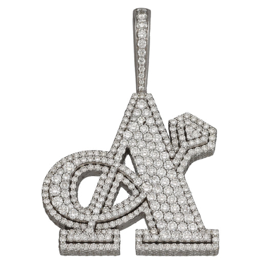 9ct White Gold 3.10ct Diamond Initial 'A' Pendant