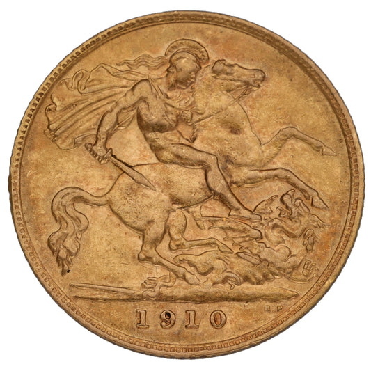 22ct Gold King Edward VII Half Sovereign Coin 1910