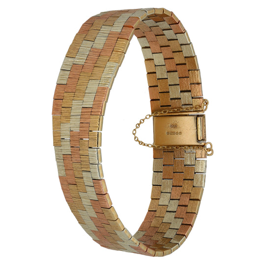 9ct Tri-Colour Gold Fancy Bracelet