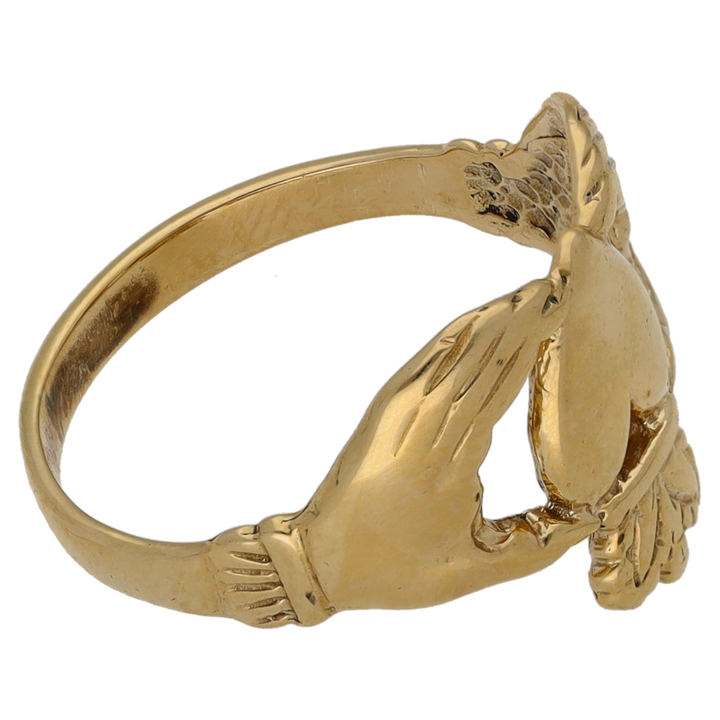 9ct Gold Claddagh Ring Size P