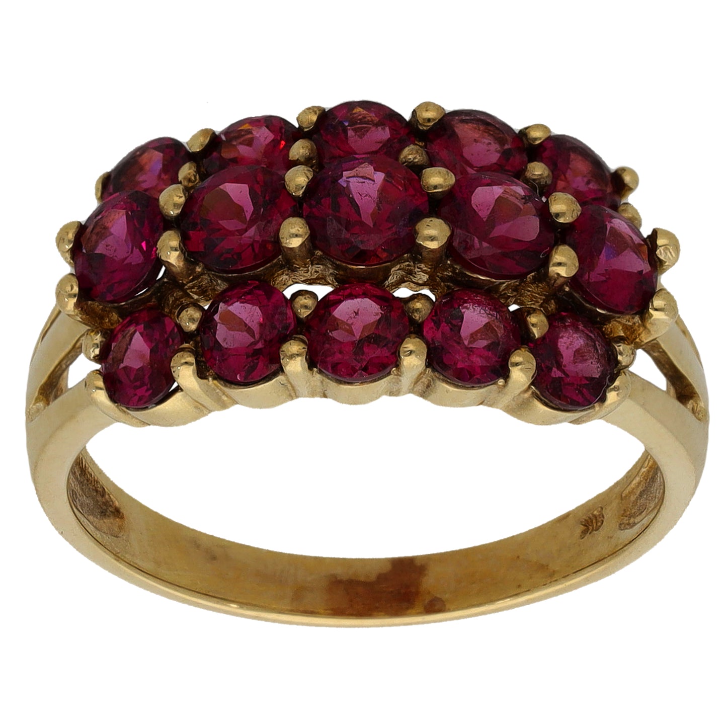 9ct Gold Garnet Dress/Cocktail Ring Size P