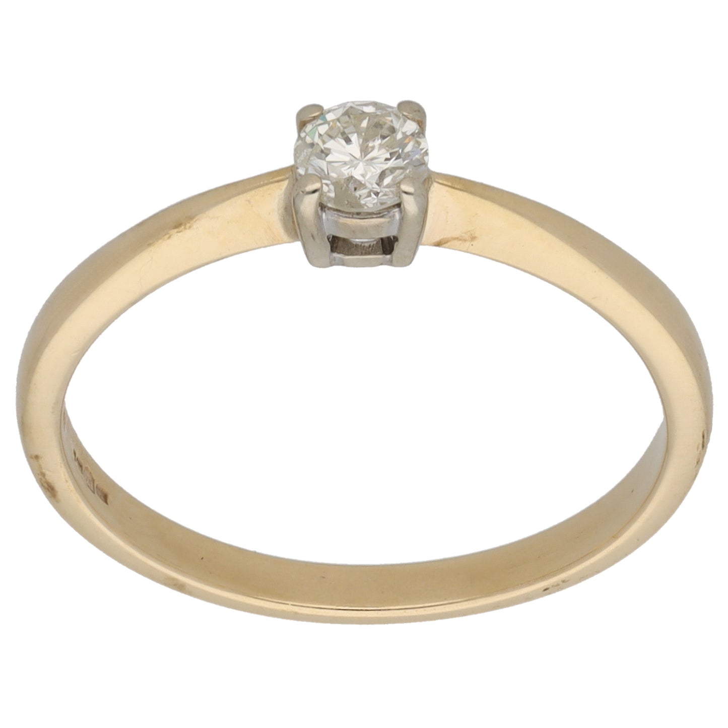 9ct Gold 0.25ct Diamond Solitaire Ring Size P