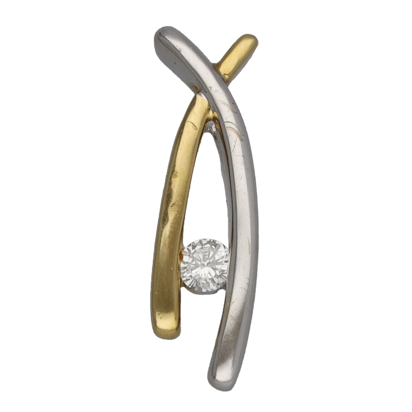18ct Bi-Colour Gold 0.08ct Diamond Solitaire Pendant