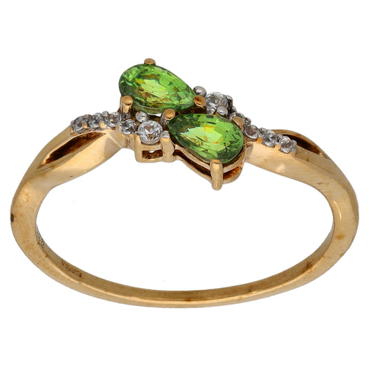 9ct Gold Garnet & Imitation Dress/Cocktail Ring Size P