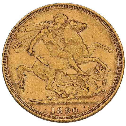 22ct Gold Queen Victoria Full Sovereign Coin 1890