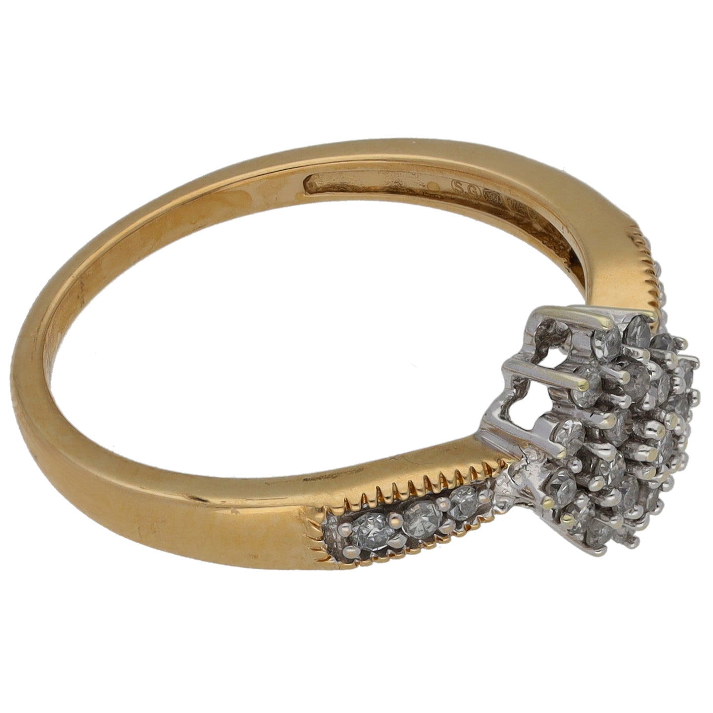 9ct Gold 0.25ct Diamond Dress/Cocktail Ring Size M