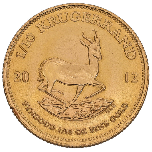 22ct Gold 1/10 OZ Krugerrand Coin 2012