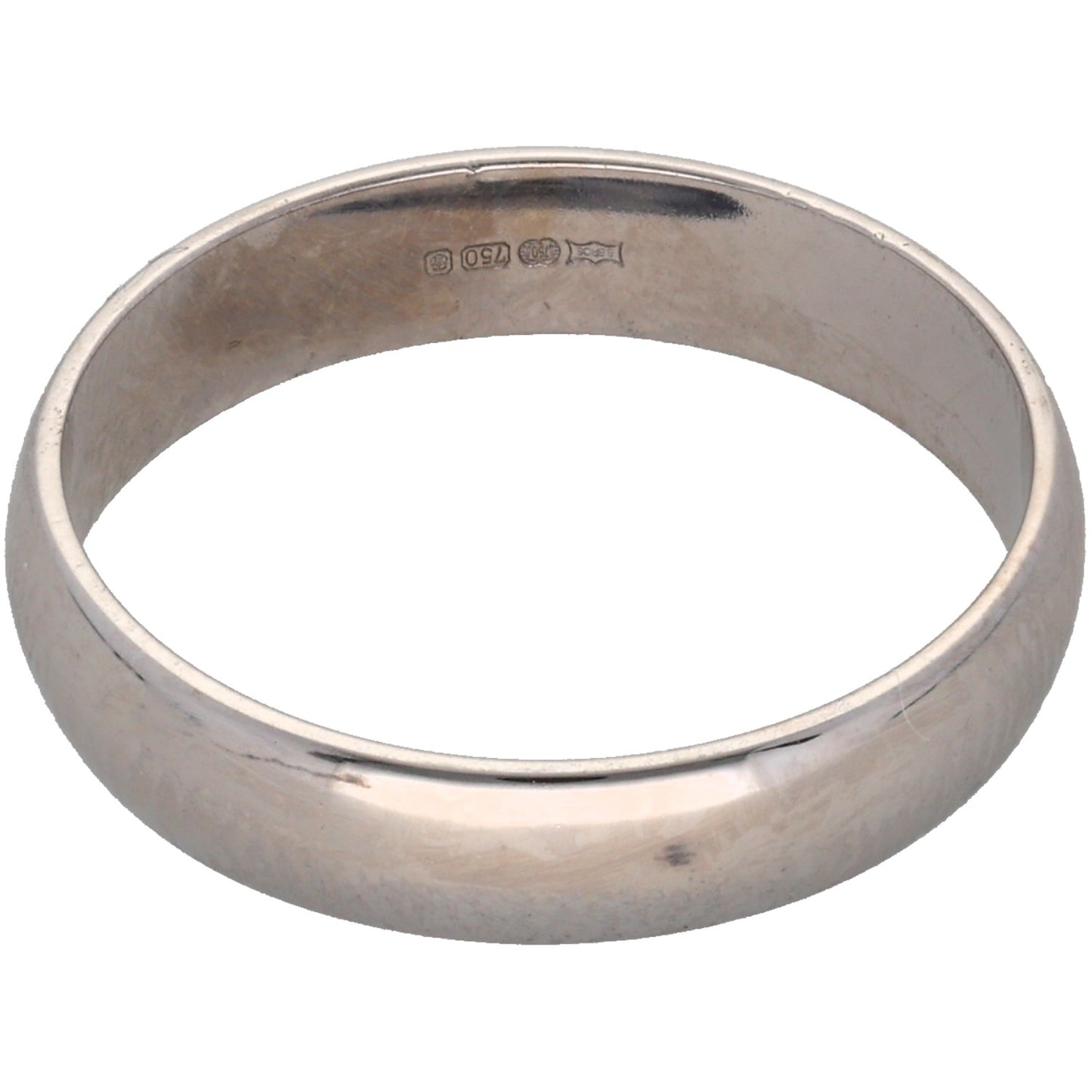 18ct White Gold Plain Wedding Ring Size N
