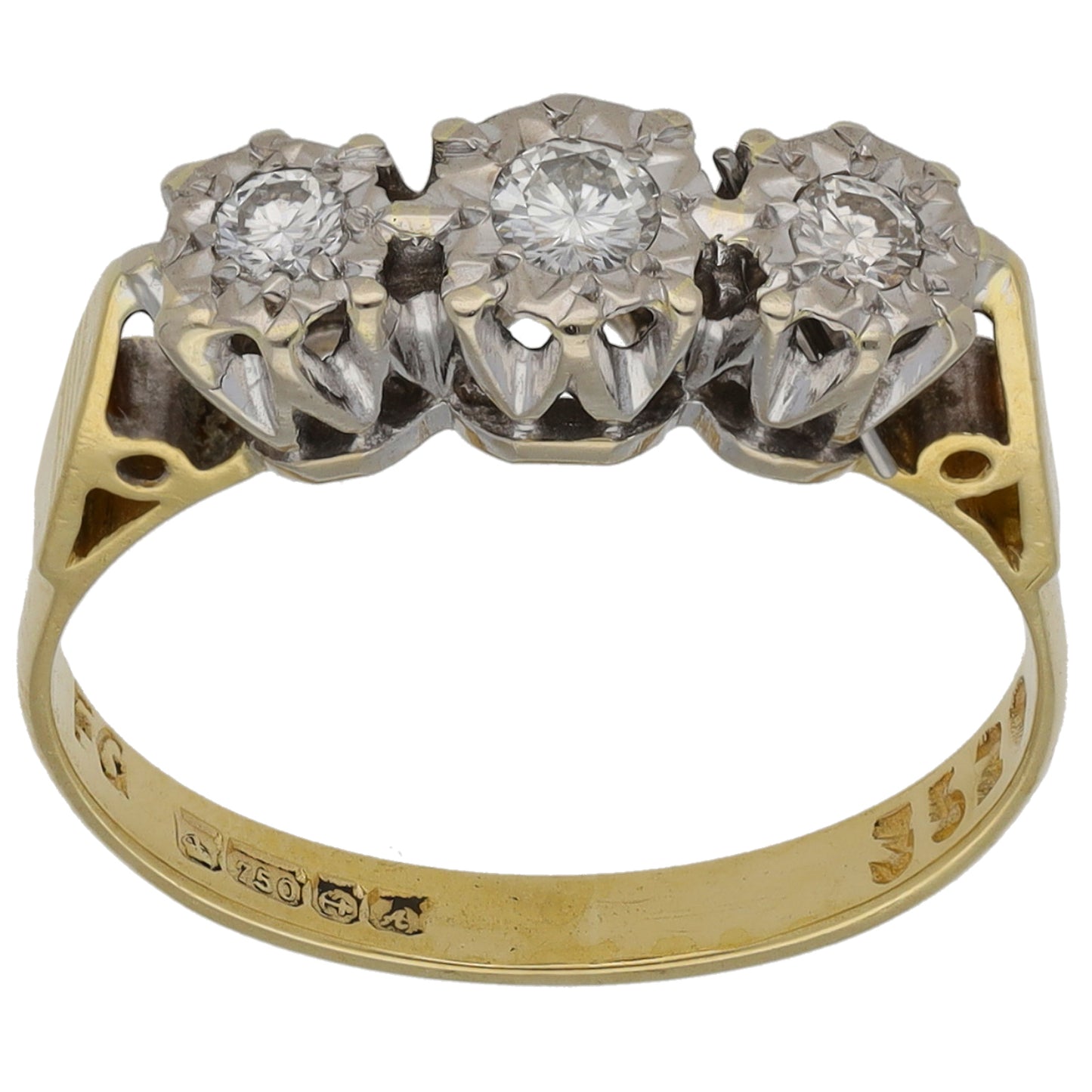 18ct Gold 0.18ct Diamond Dress/Cocktail Ring Size L