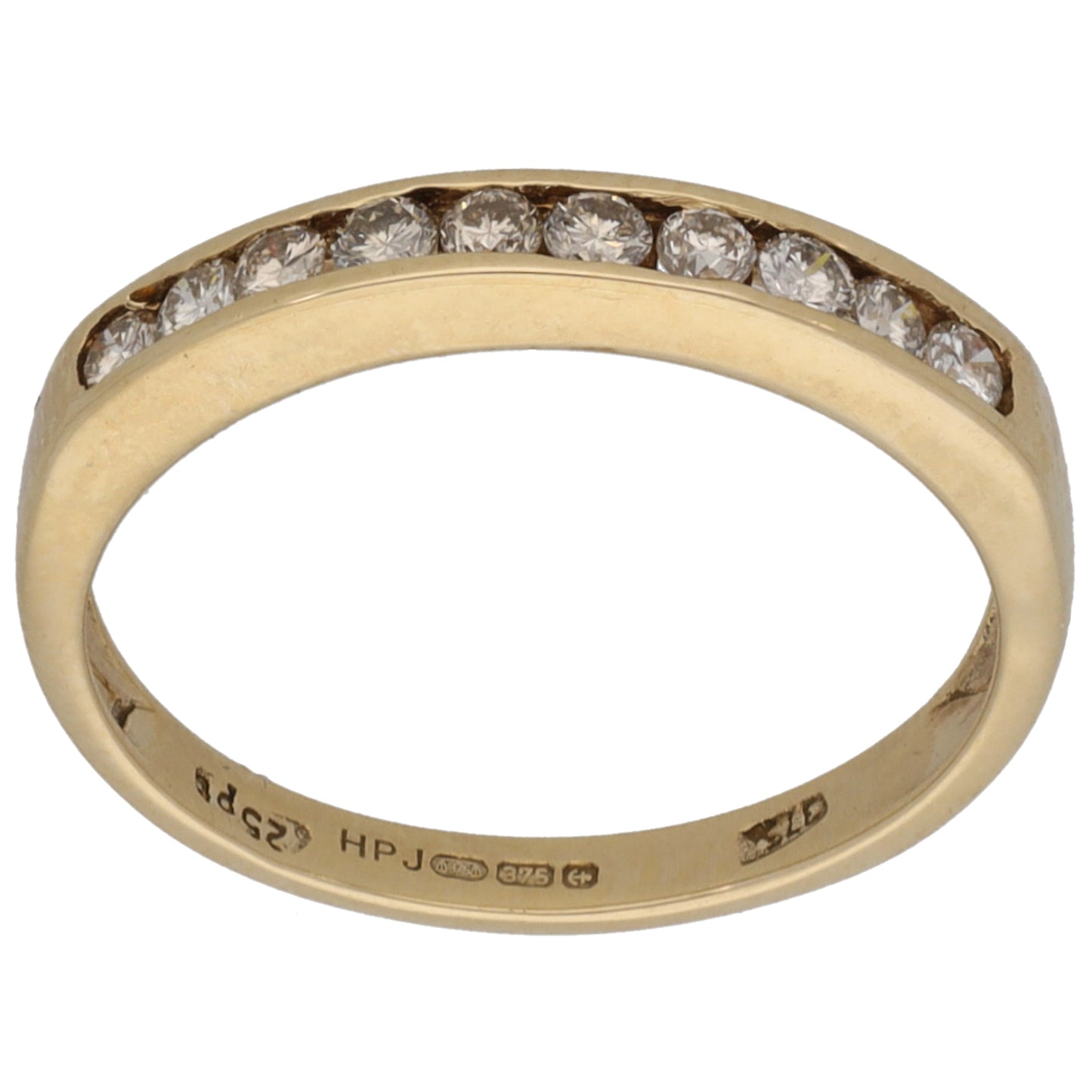 9ct Gold 0.09ct Diamond Half Eternity Ring Size K
