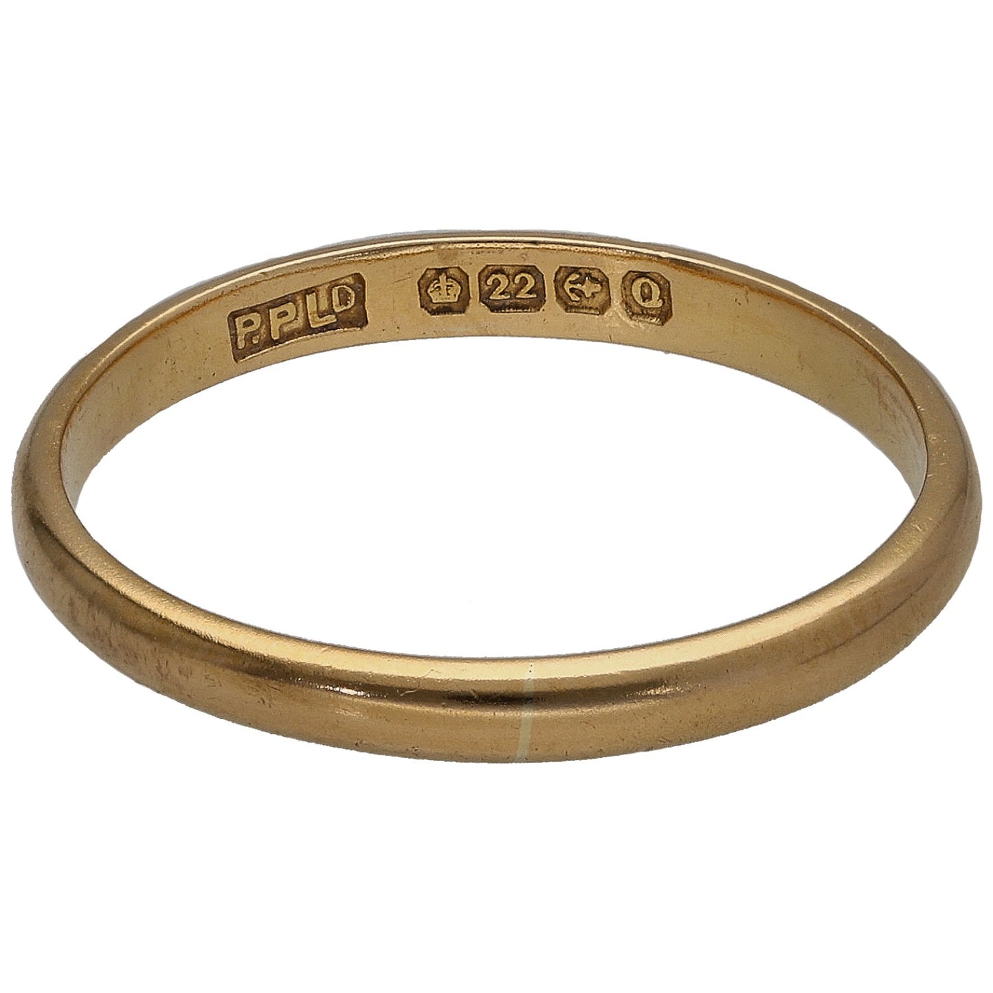22ct Gold Plain Wedding Ring Size L