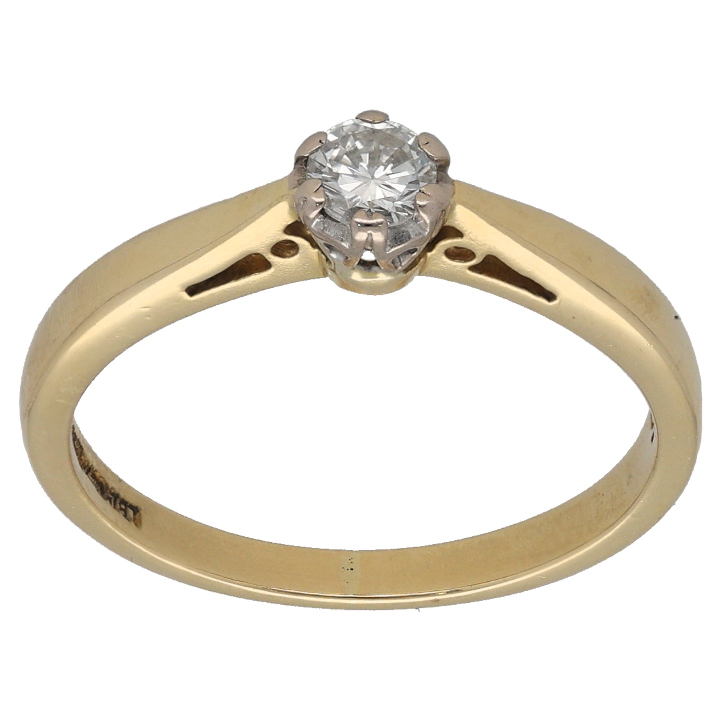 18ct Gold 0.15ct Diamond Solitaire Ring Size K