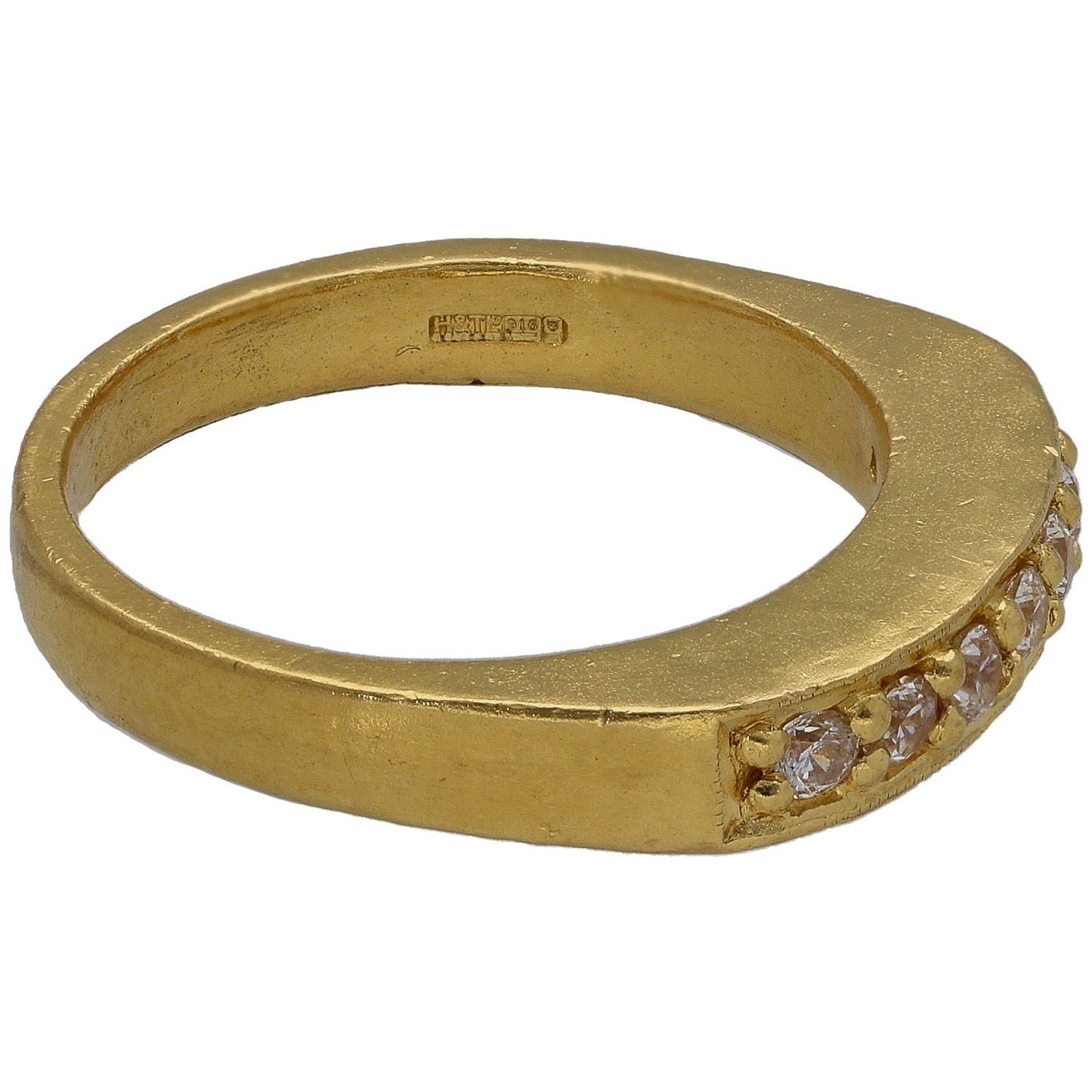 22ct Gold Cubic Zirconia Half Eternity Ring Size M