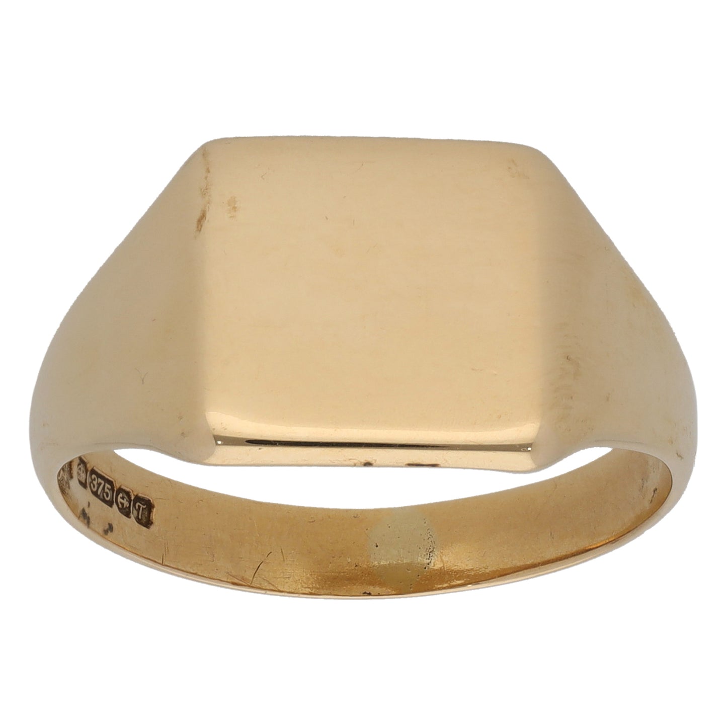 9ct Gold Plain Signet Ring Size U