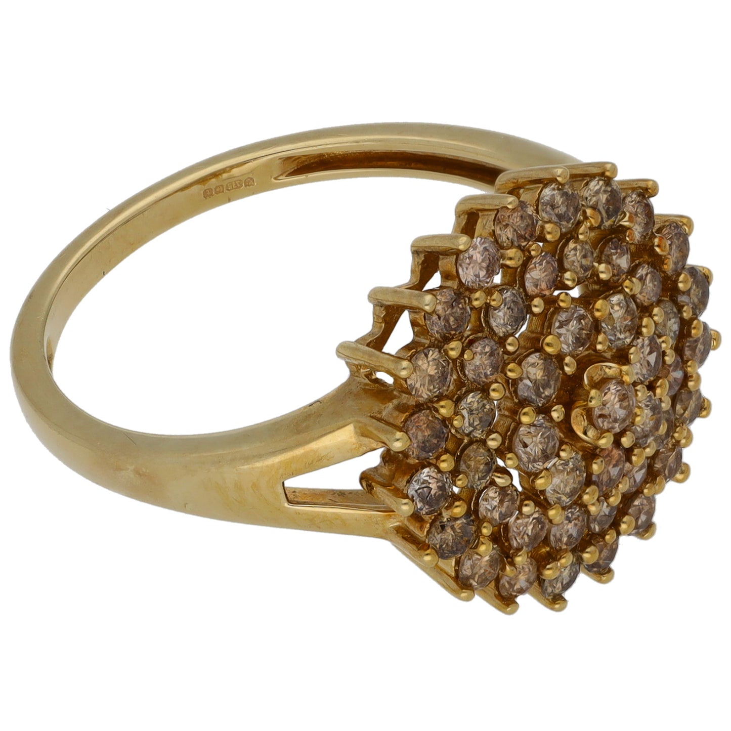 9ct Gold 0.90ct Diamond Cluster Ring Size P