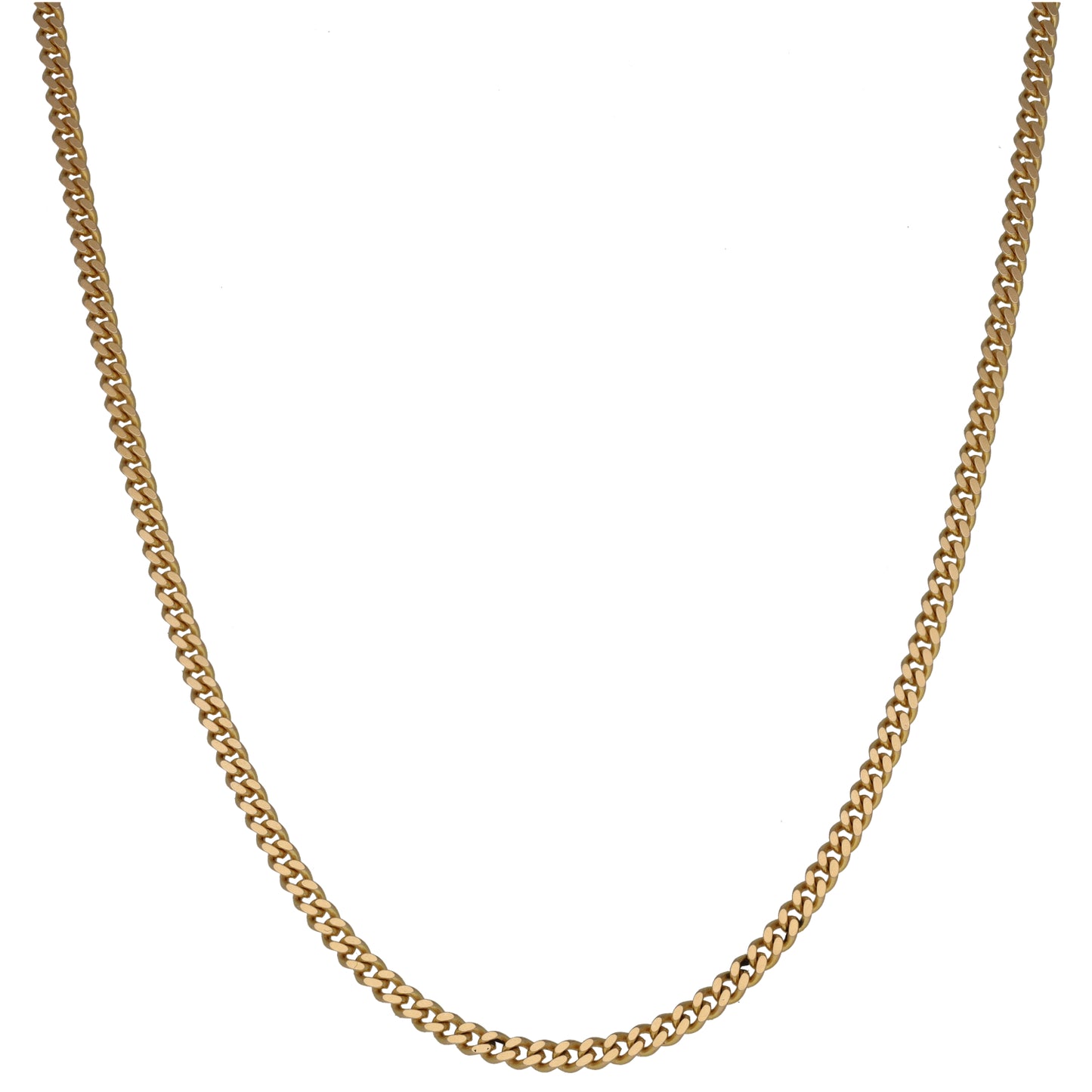9ct gold curb chain necklace, 16 in, oval link curb design