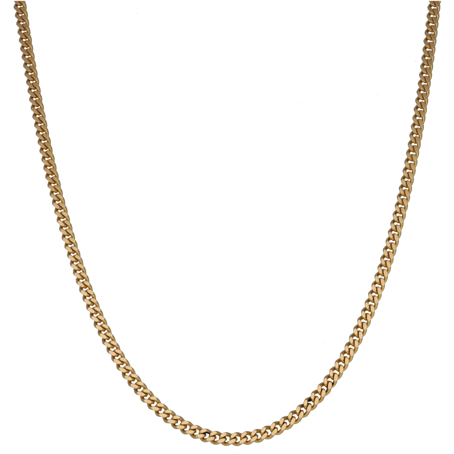 9ct gold curb chain necklace, 16 in, oval link curb design
