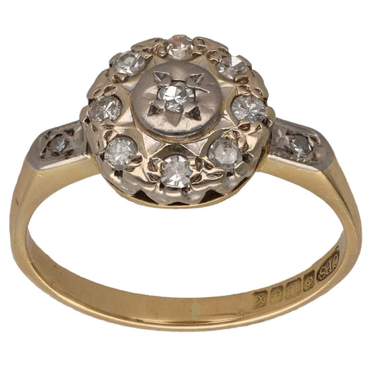 18ct Gold 0.20ct Diamond Cluster Ring Size M