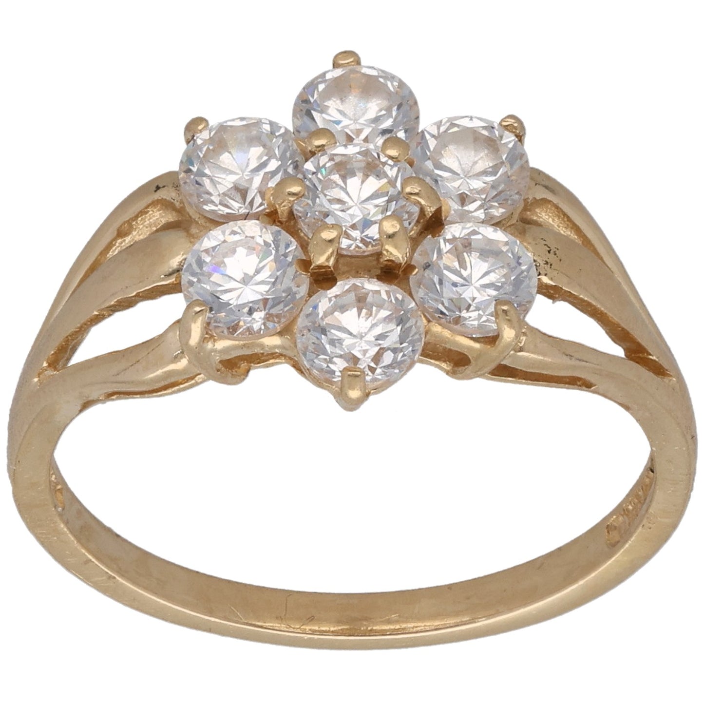 14ct Gold Cubic Zirconia Dress/Cocktail Ring Size M