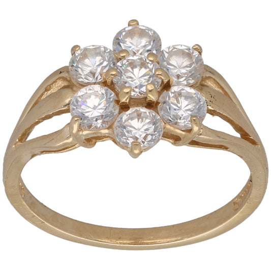 14ct Gold Cubic Zirconia Dress/Cocktail Ring Size M