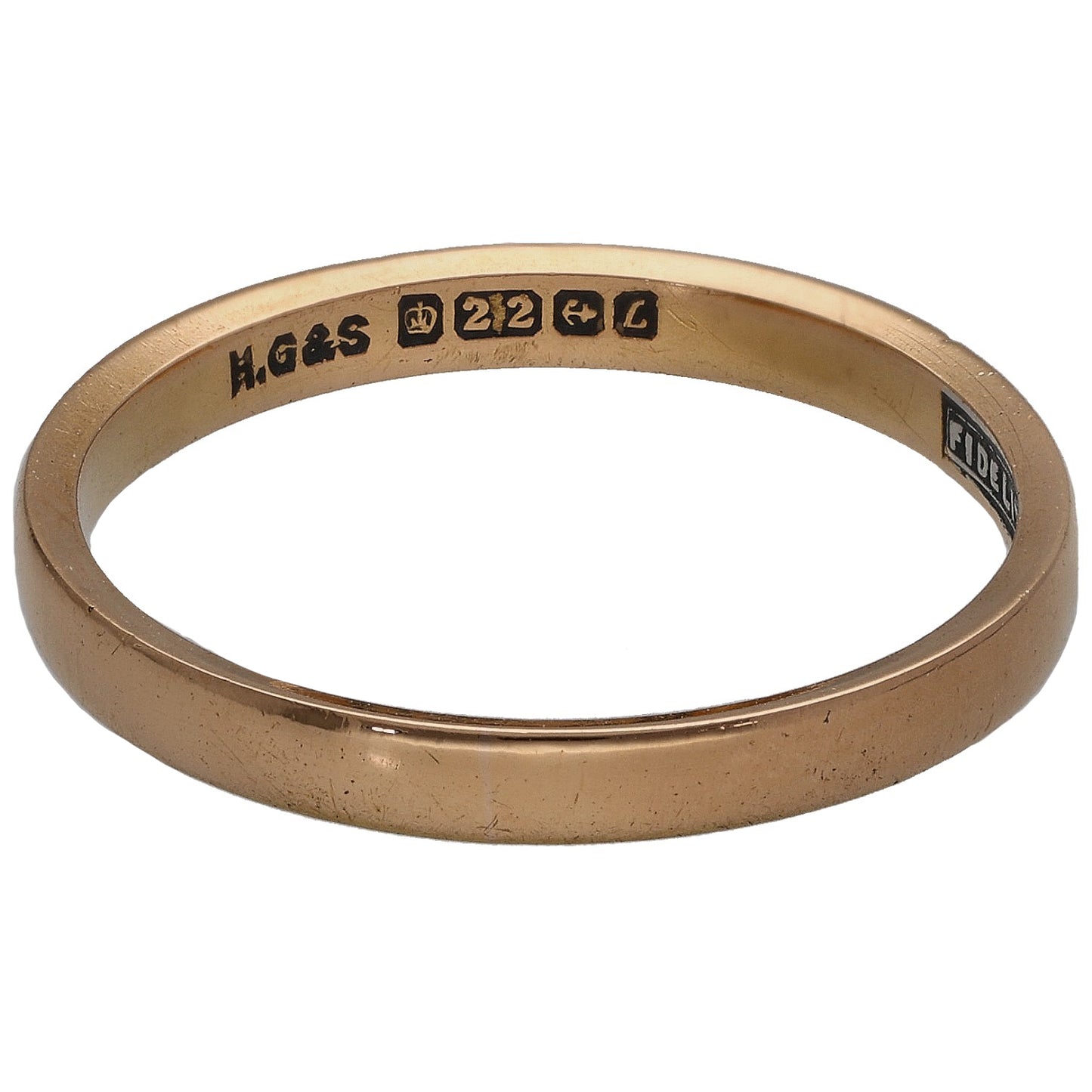 22ct Gold Plain Wedding Ring Size Q