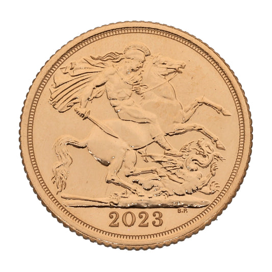 22ct Gold King Charles III Half Sovereign Coin 2023