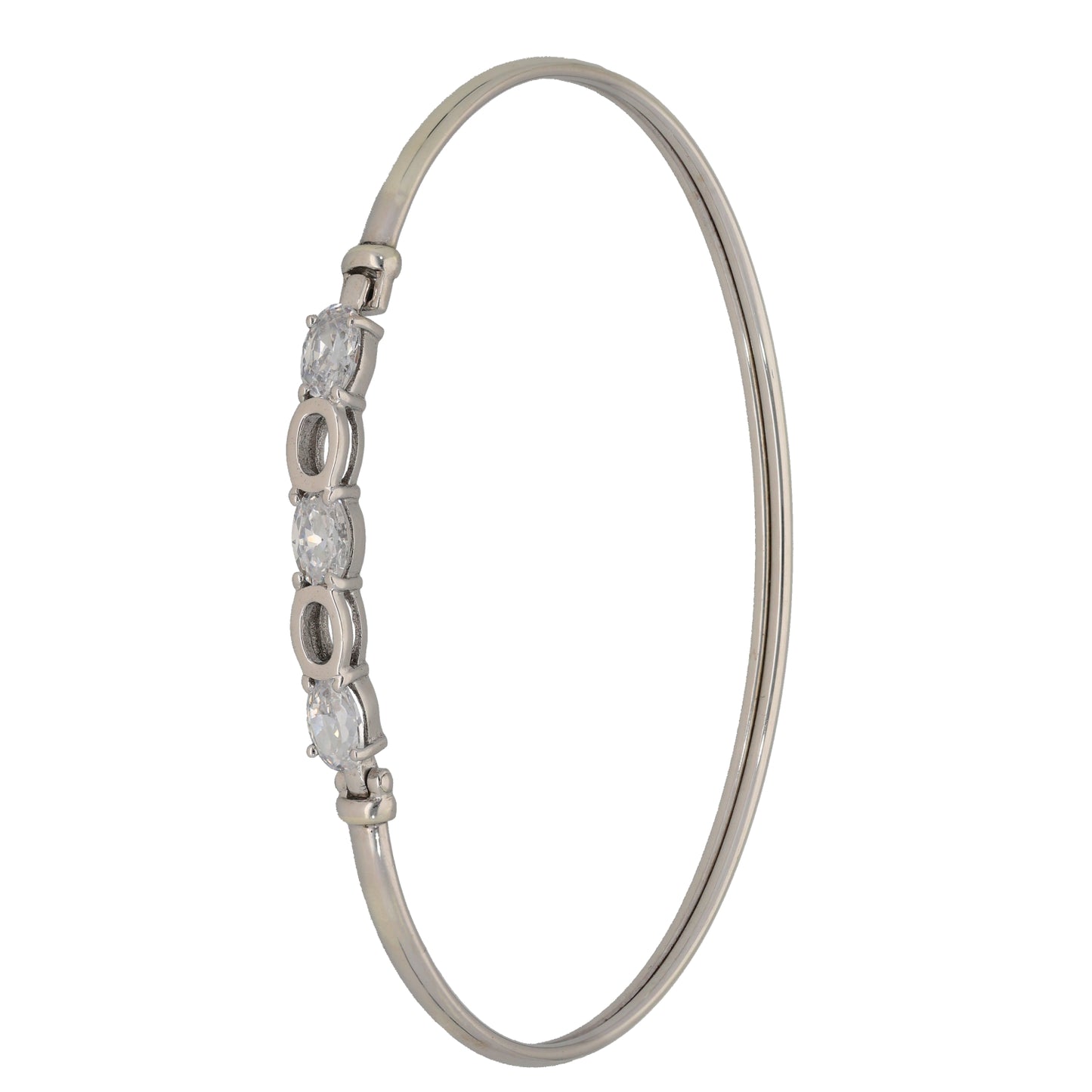 9ct White Gold Cubic Zirconia Alternative Bangle