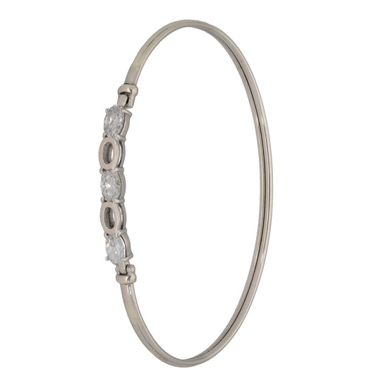 9ct White Gold Cubic Zirconia Alternative Bangle
