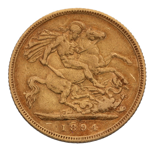 22ct Gold Queen Victoria Half Sovereign Coin 1894