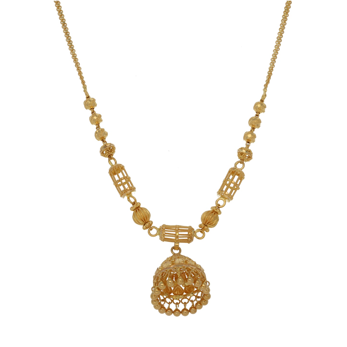 New 22ct Gold Bead Drop Necklace 18"