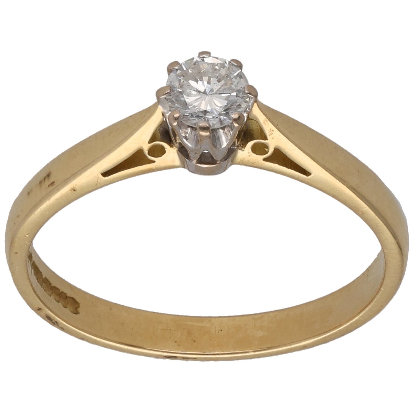 18ct Gold 0.23ct Diamond Solitaire Ring Size N