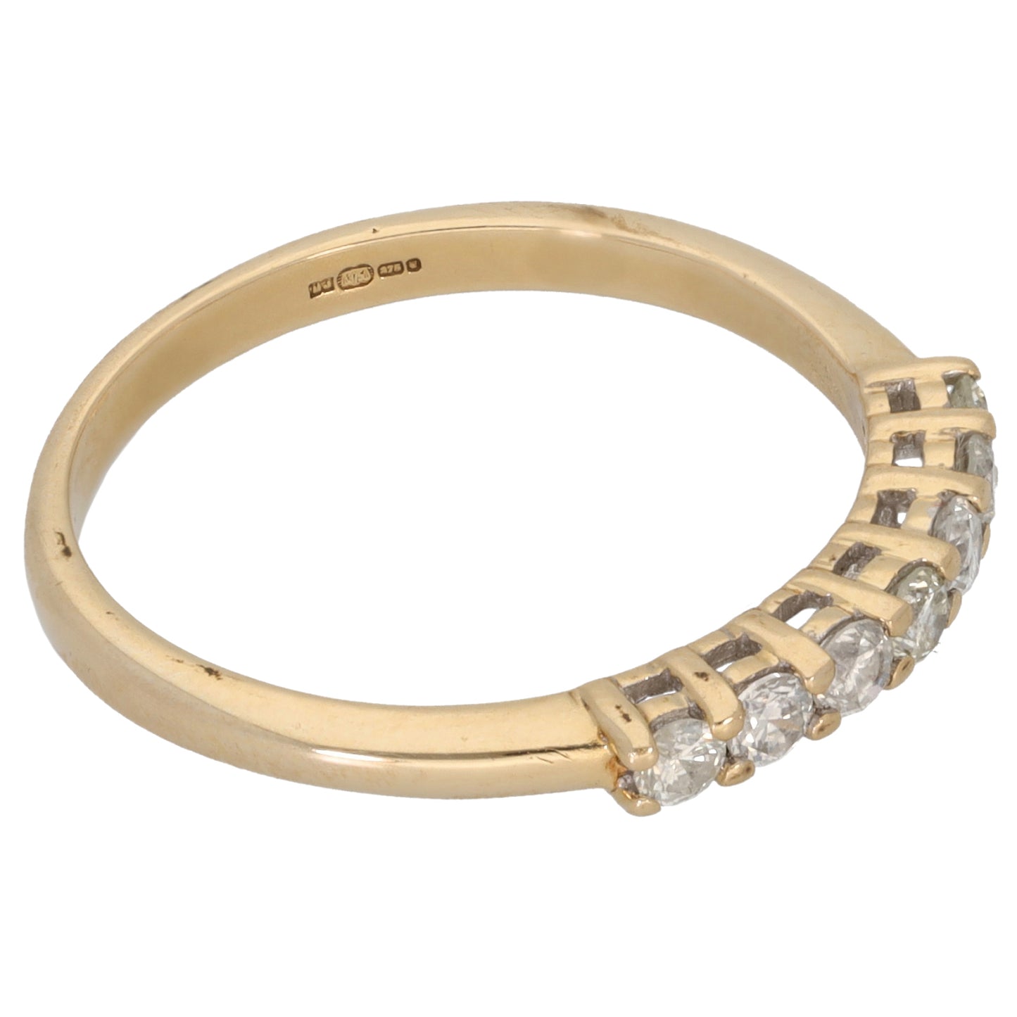 9ct Gold 0.28ct Diamond Half Eternity Ring Size O