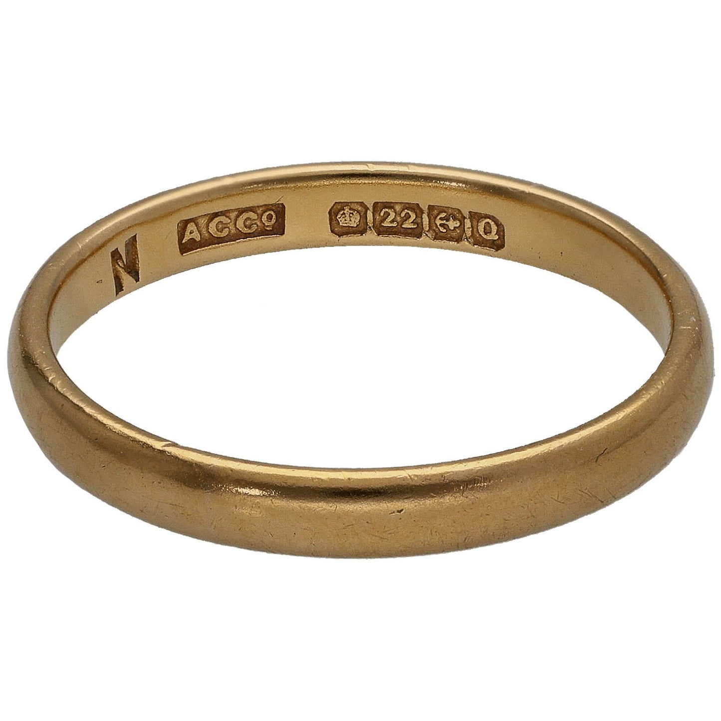 22ct Gold Plain Wedding Ring Size M