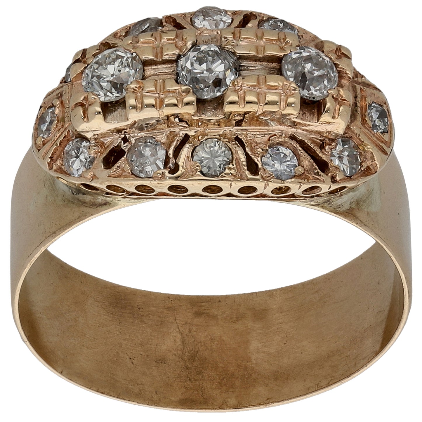 9ct Gold 0.59ct Diamond Cluster Ring Size S