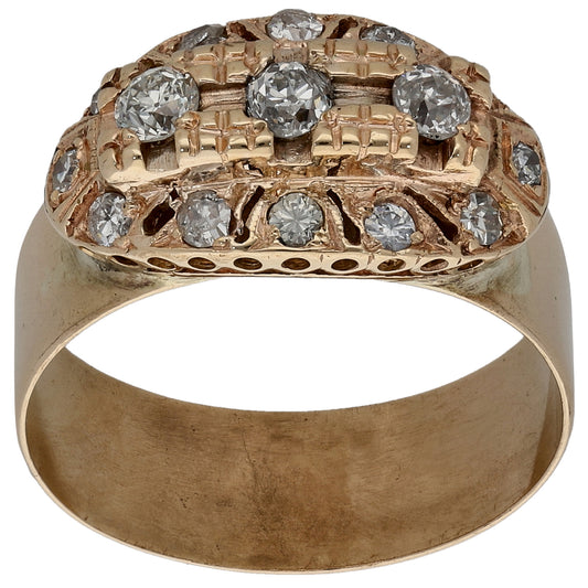 9ct Gold 0.59ct Diamond Cluster Ring Size S