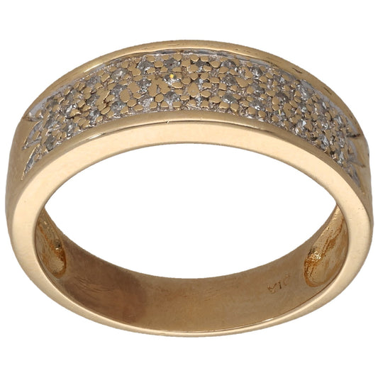 9ct gold dress ring with round diamond pavé top, size O