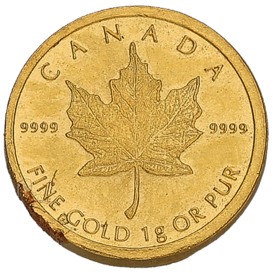 24ct Gold Canada Maple 1g Coin 2014