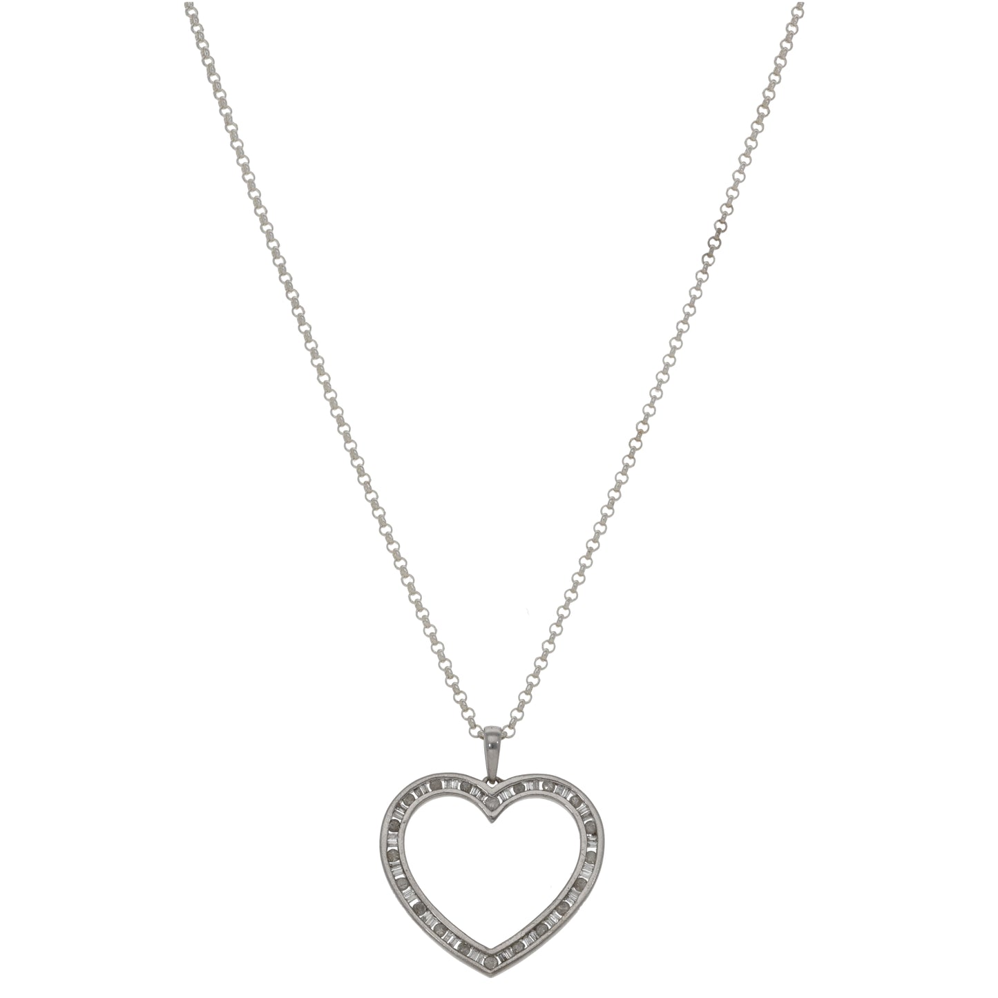 Sterling Silver 0.70ct Diamond Heart Pendant With Chain