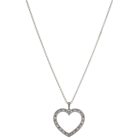 Sterling Silver 0.70ct Diamond Heart Pendant With Chain