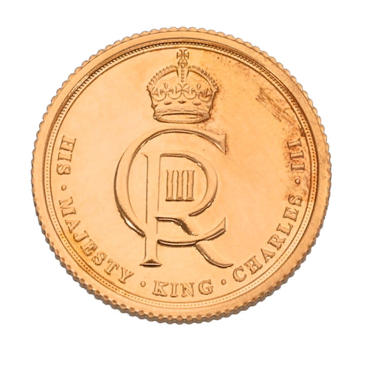 22ct Gold King Charles III Quarter Sovereign Coin 2023