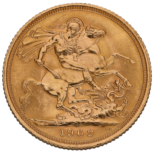 22ct Gold Queen Elizabeth II Full Sovereign Coin 1962