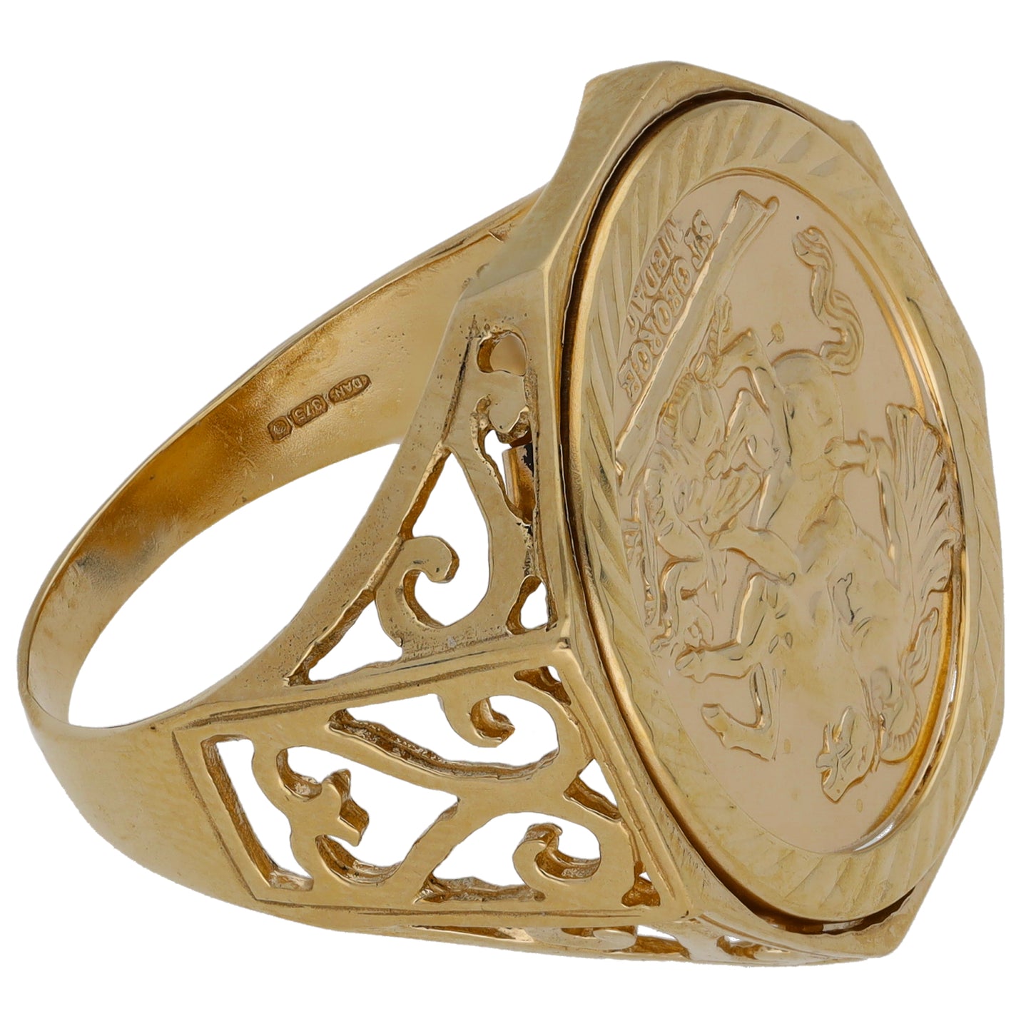 9ct Gold St George Ring Size X