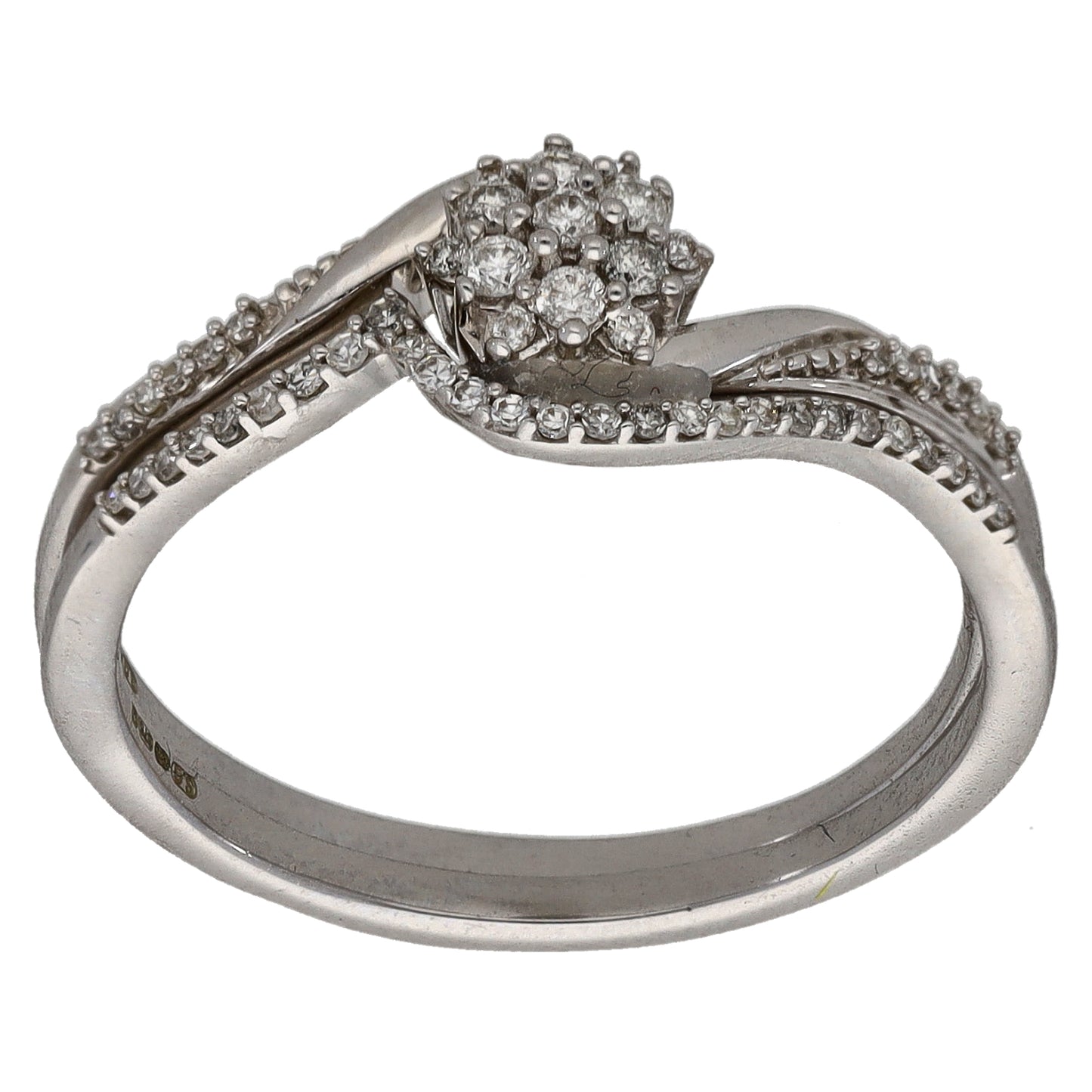 9ct White Gold 0.30ct Diamond Ring Set Size S