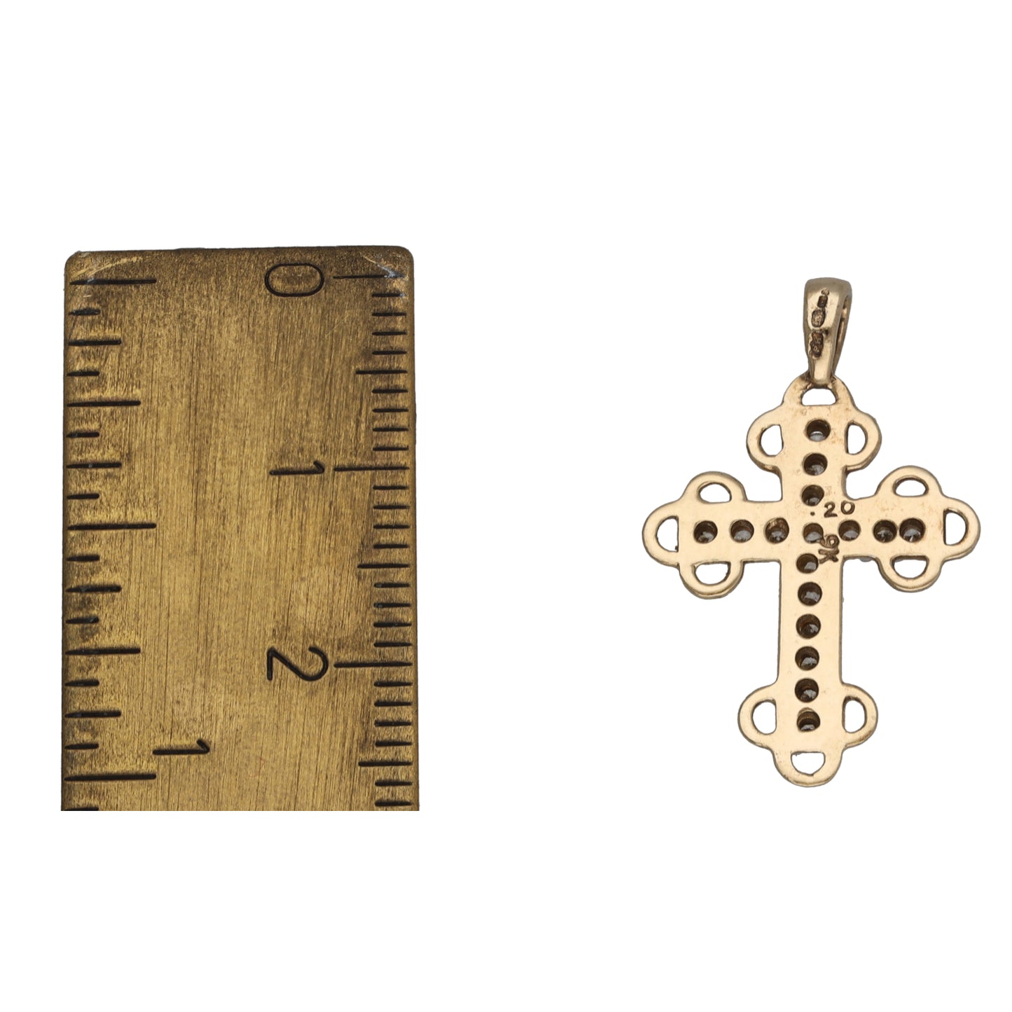 9ct Gold 0.20ct Diamond Cross Pendant