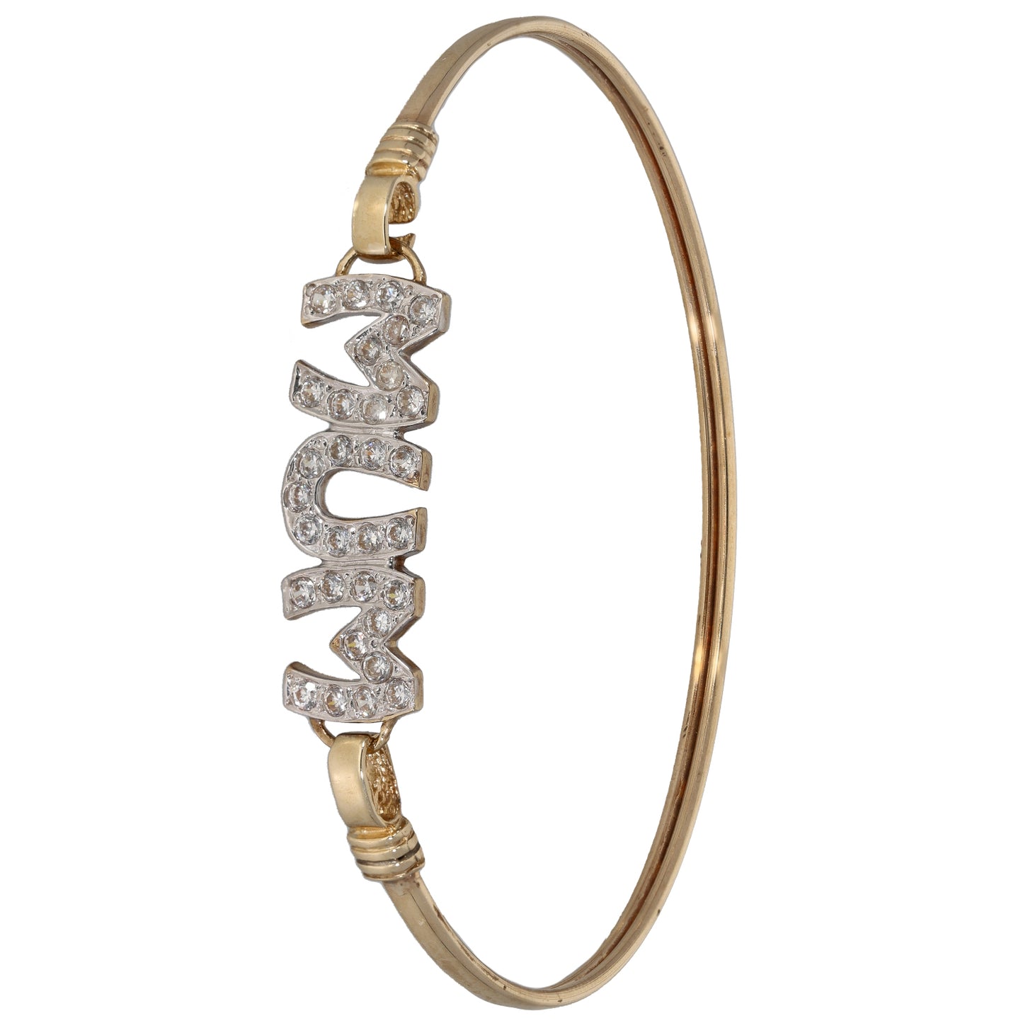 9ct Gold Cubic Zirconia Mum Bangle